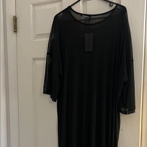 Chic Black Sheer Tunic Top